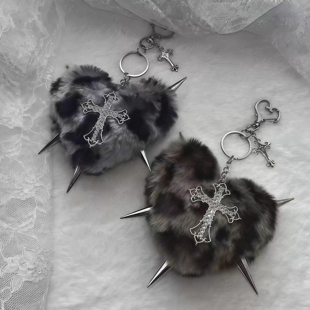 Punk Plush Heart Bag Charm