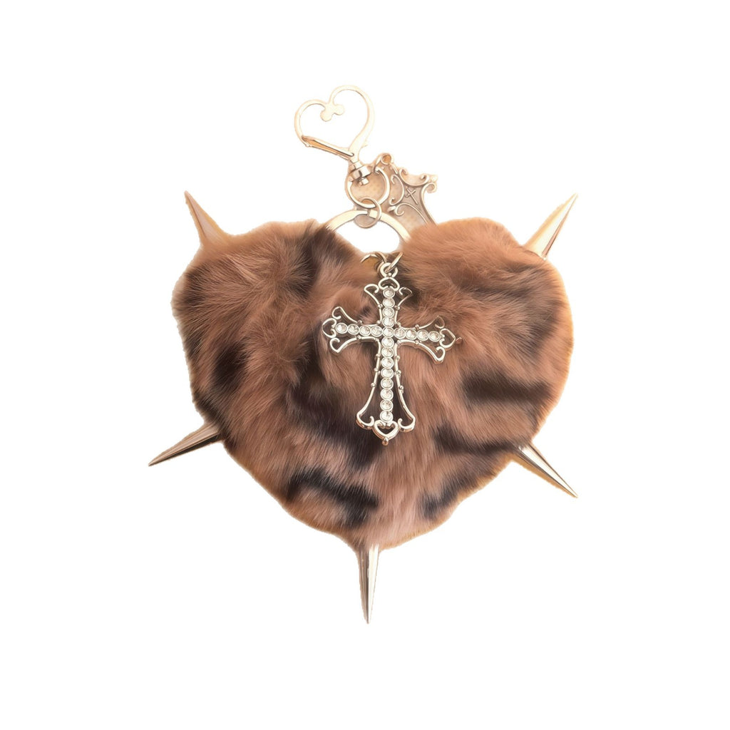 Punk Plush Heart Bag Charm