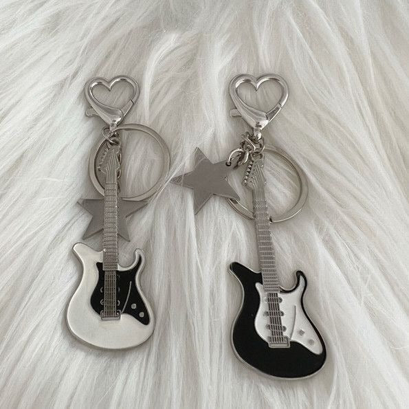 Y2K Bass Guitar Star Keychain