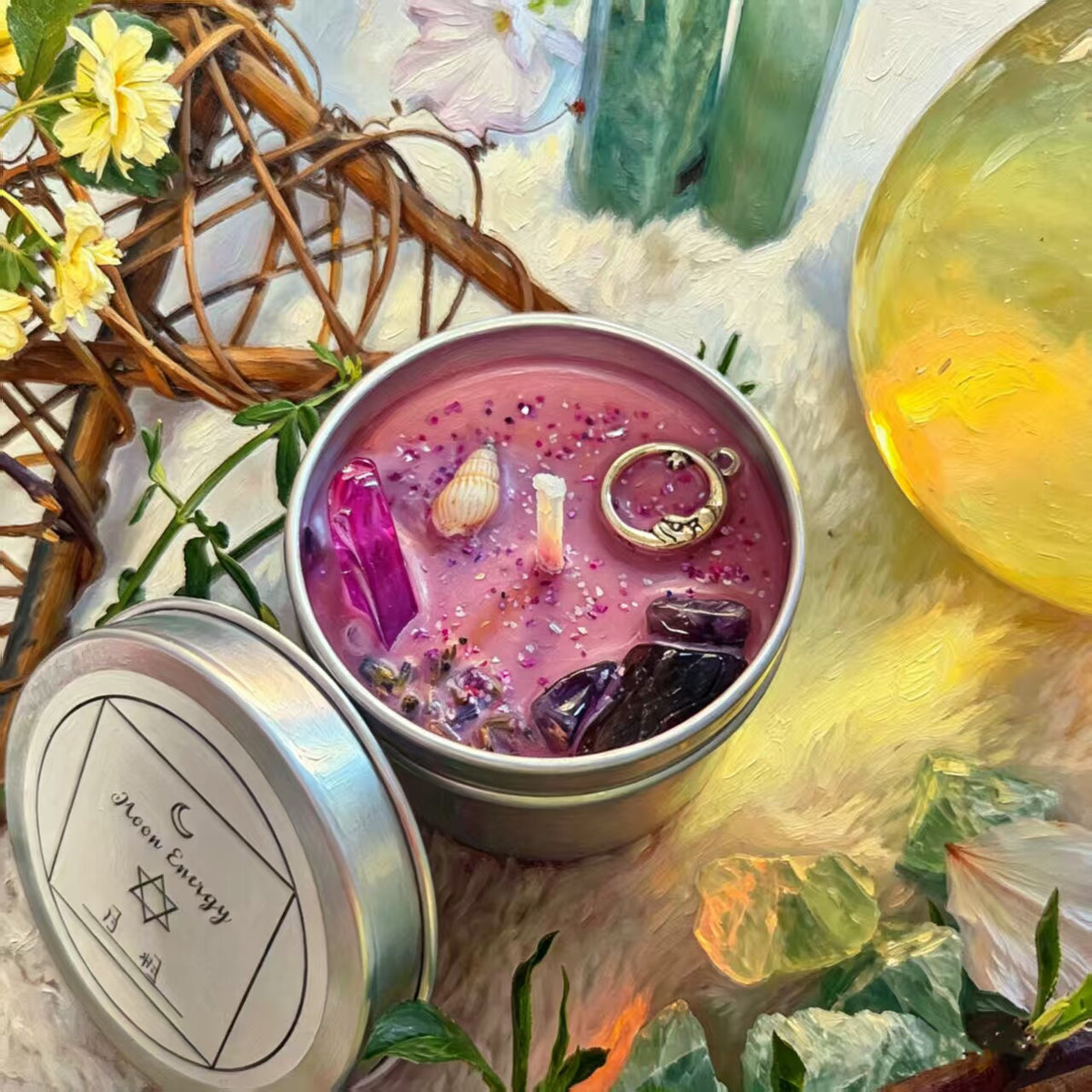 Moonlit Manifest Crystal Playground Candle