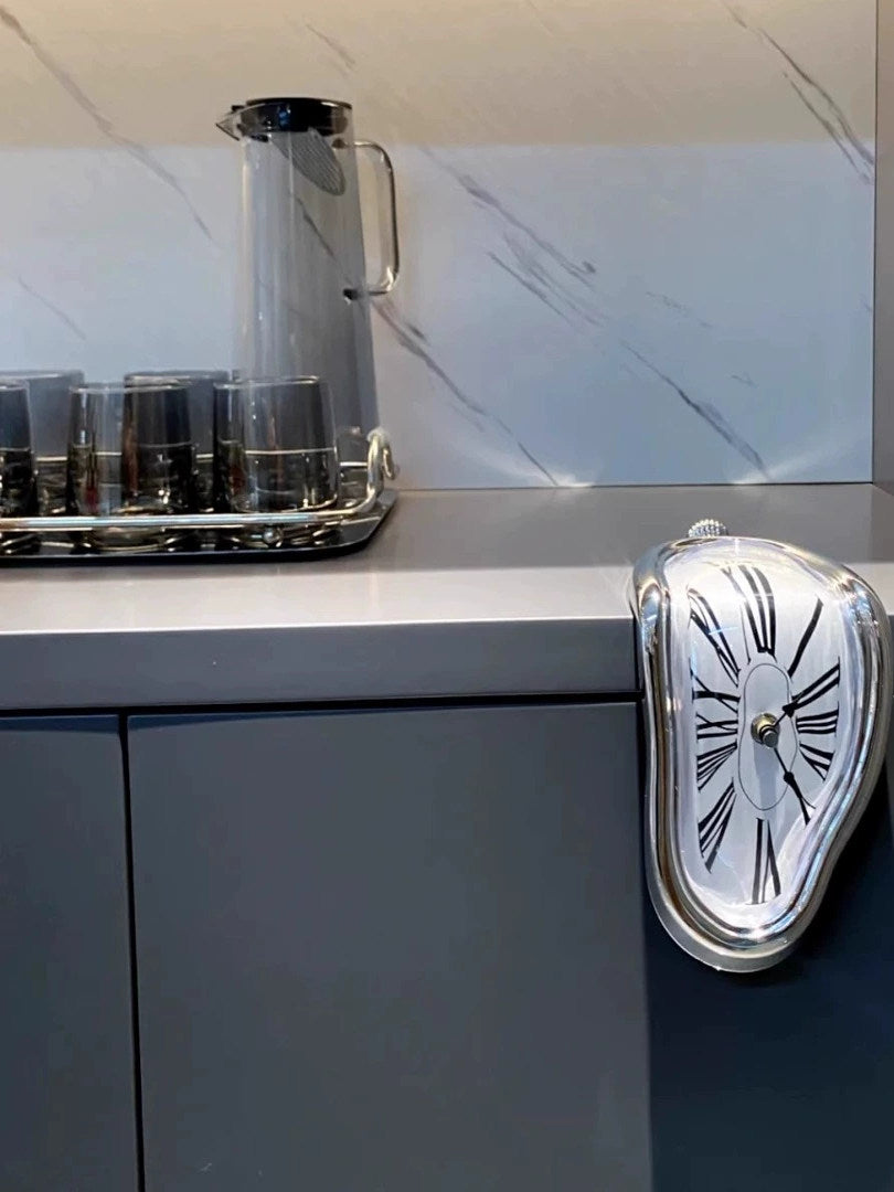 Melted Time- Wavy Roman Numeral Desk Clock