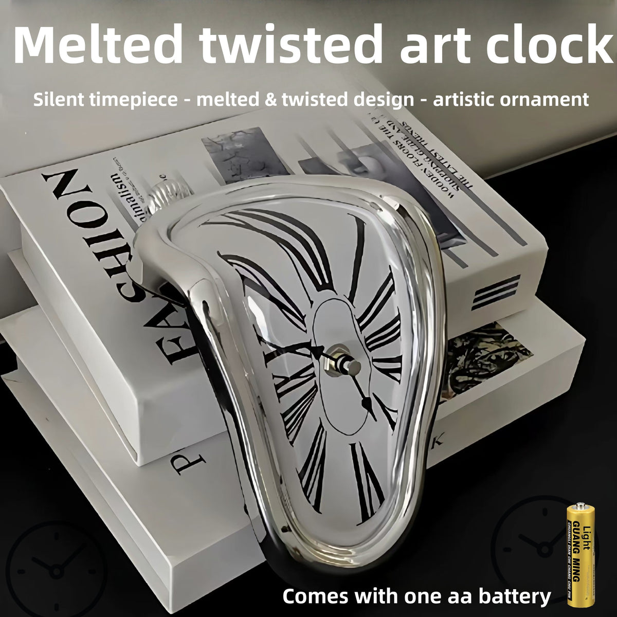 Melted Time- Wavy Roman Numeral Desk Clock