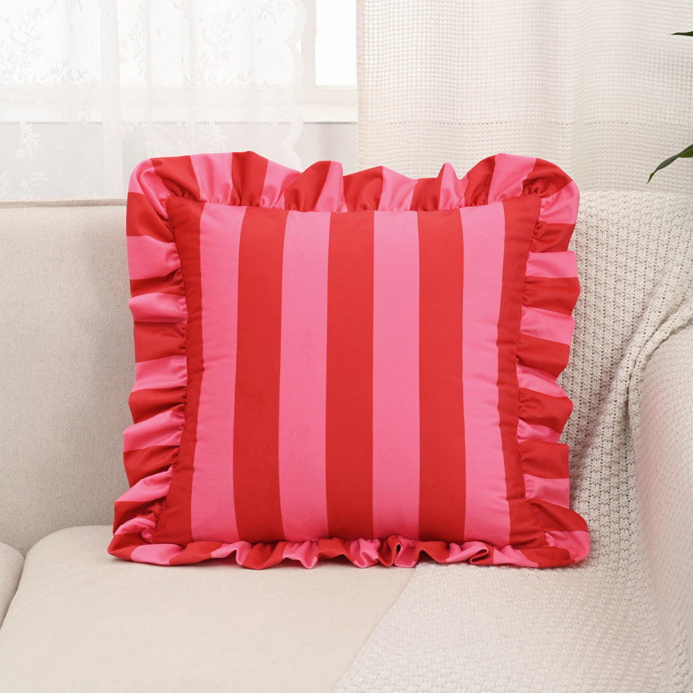 Y2k Ruffle Stripe Pillow Case
