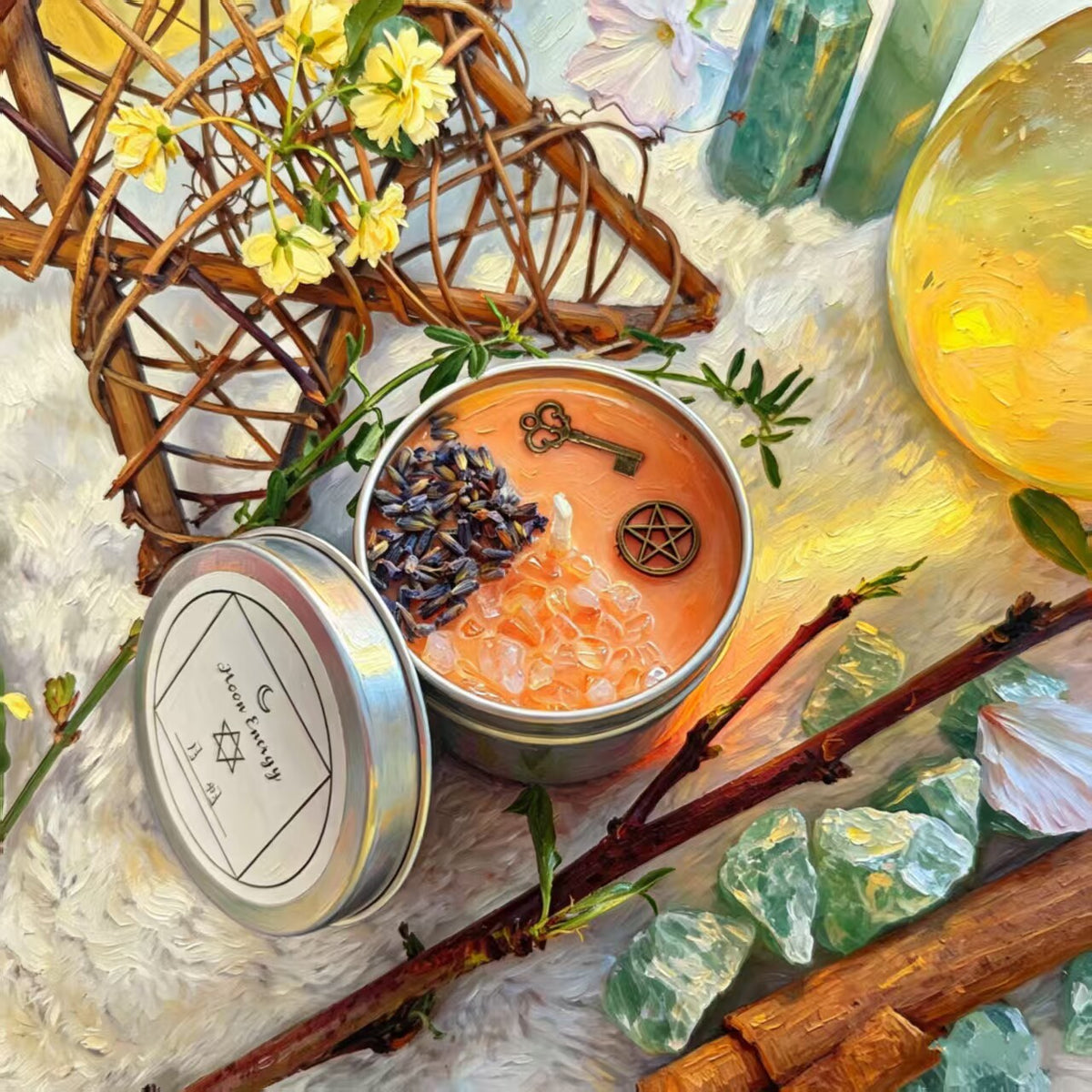 Moonlit Manifest Crystal Playground Candle