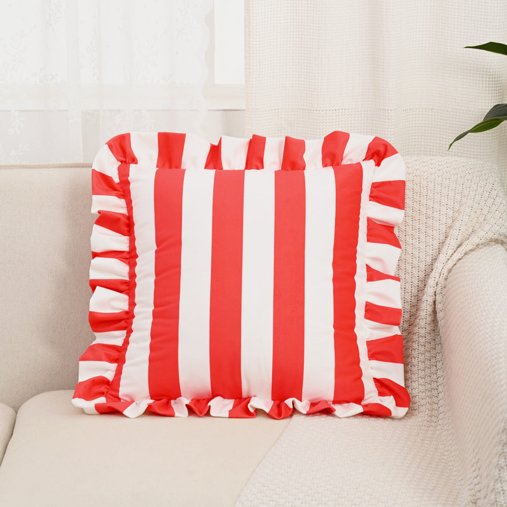 Y2k Ruffle Stripe Pillow Case