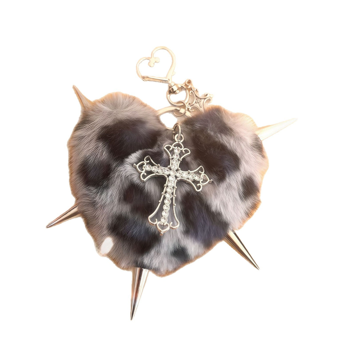 Punk Plush Heart Bag Charm