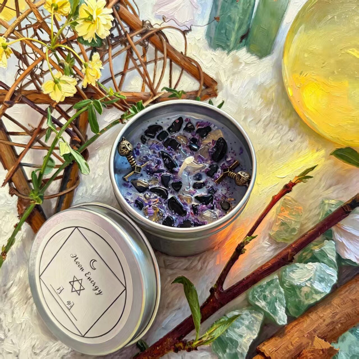 Moonlit Manifest Crystal Playground Candle
