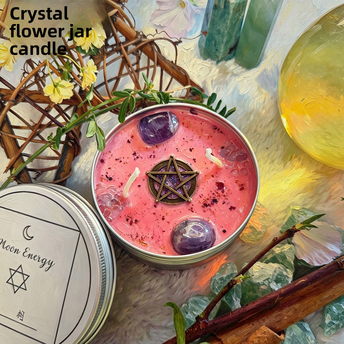 Moonlit Manifest Crystal Playground Candle