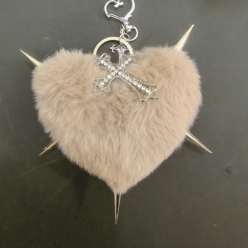 Punk Plush Heart Bag Charm