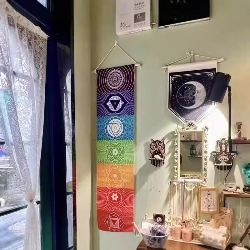 Chakra Flow- Rainbow Meditation Tapestry