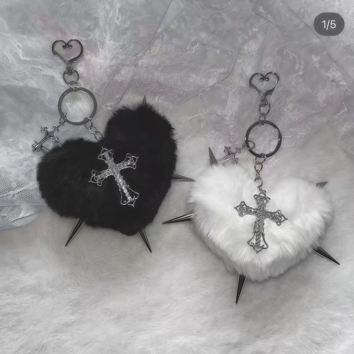 Punk Plush Heart Bag Charm