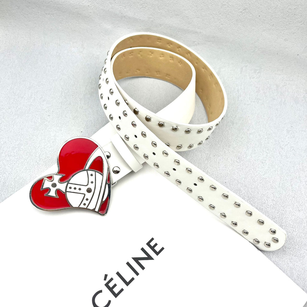 Retro Red Saturn Heart Belt
