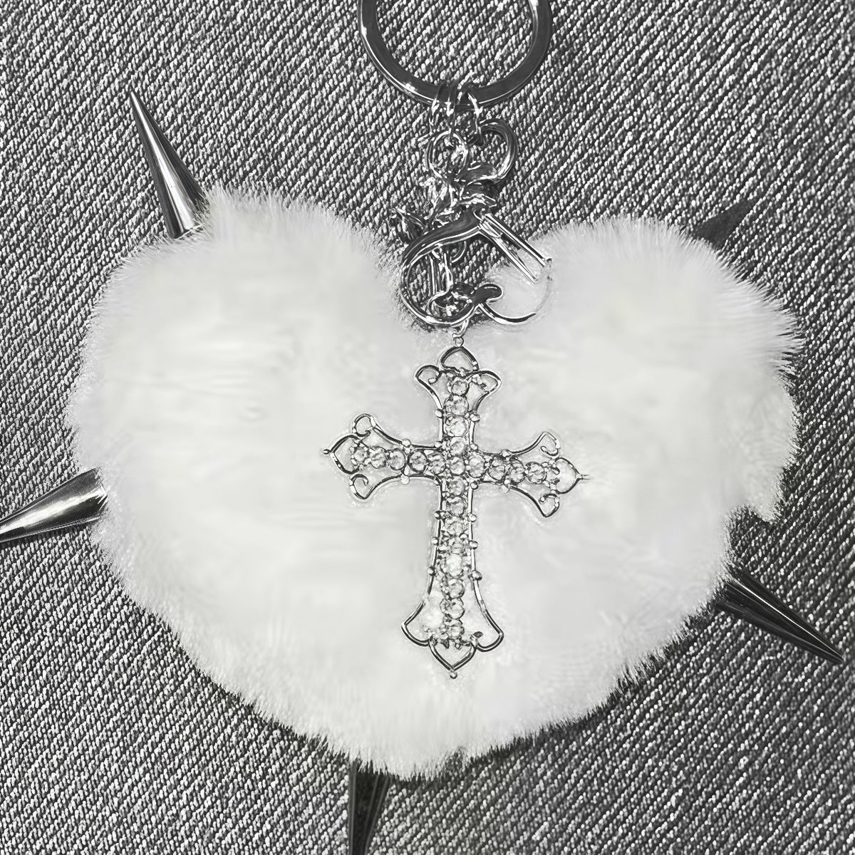 Punk Plush Heart Bag Charm