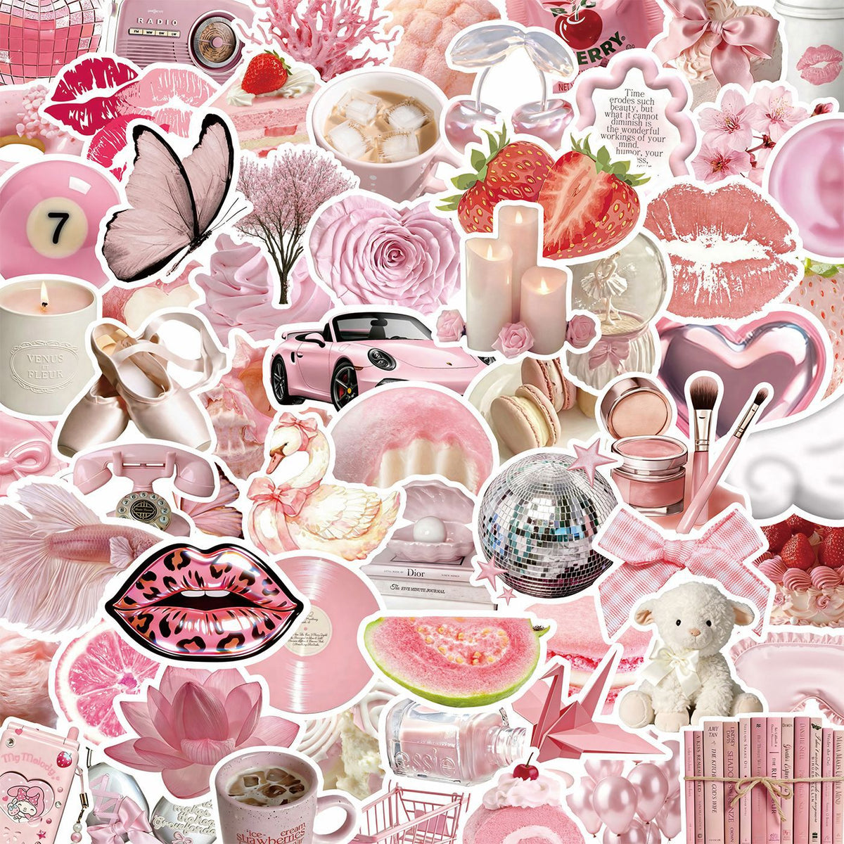 Cute Stickers Pink Coquette