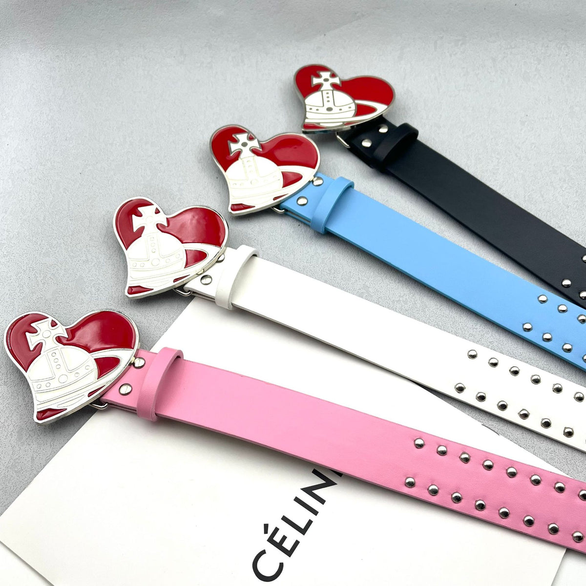 Retro Red Saturn Heart Belt