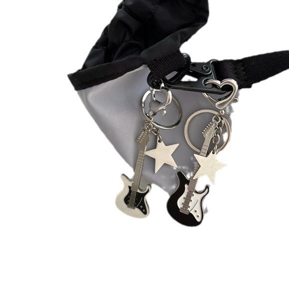 Y2K Bass Guitar Star Keychain