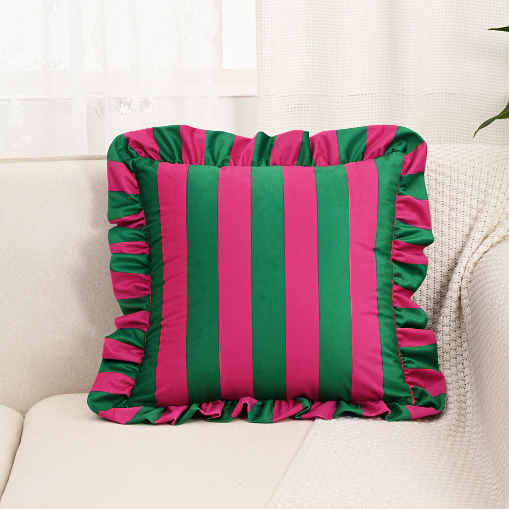 Y2k Ruffle Stripe Pillow Case