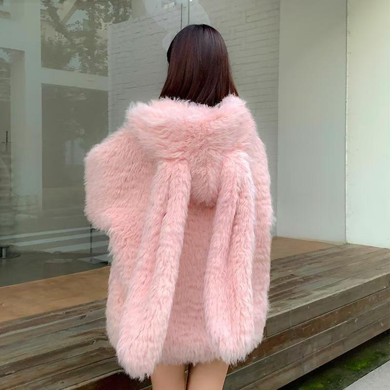 Bunny Babe Fuzzy Hoodie Cardigan