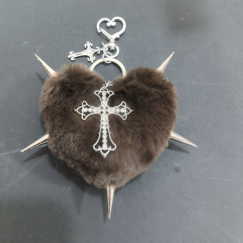 Punk Plush Heart Bag Charm