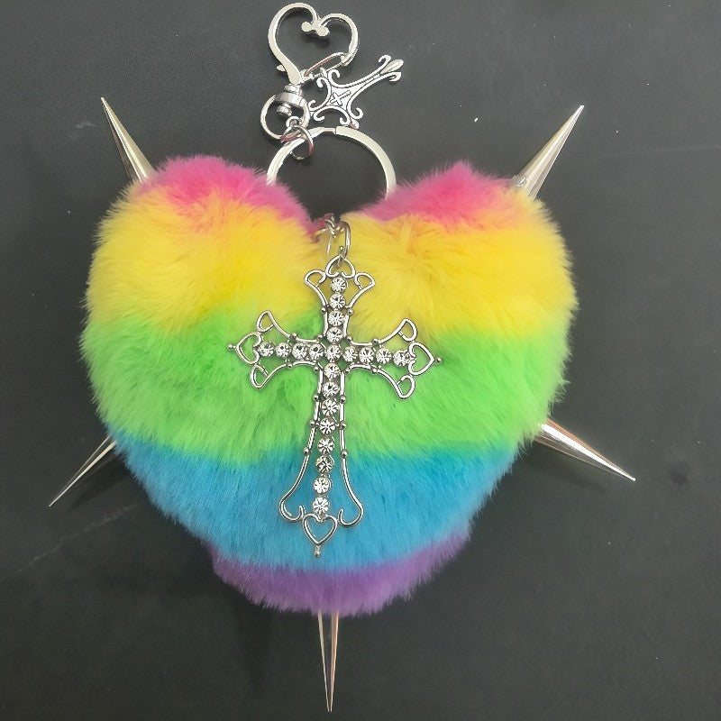 Punk Plush Heart Bag Charm