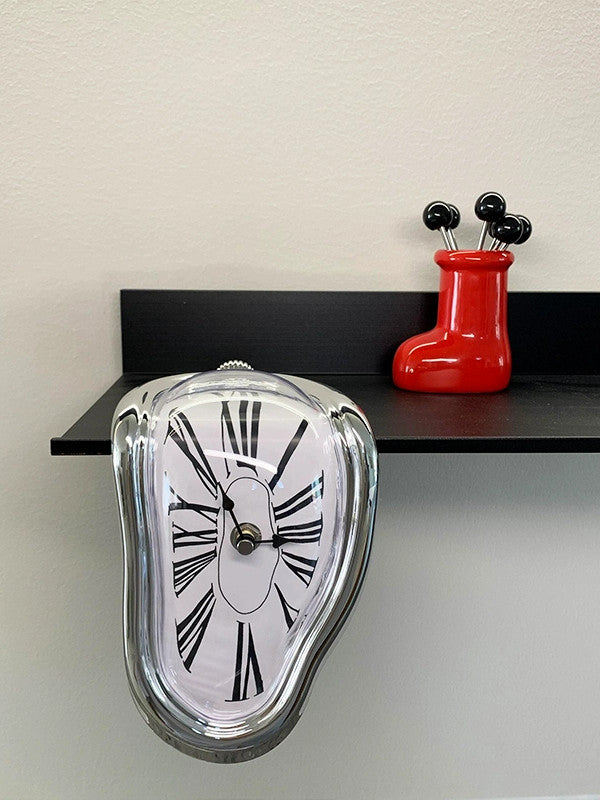 Melted Time- Wavy Roman Numeral Desk Clock