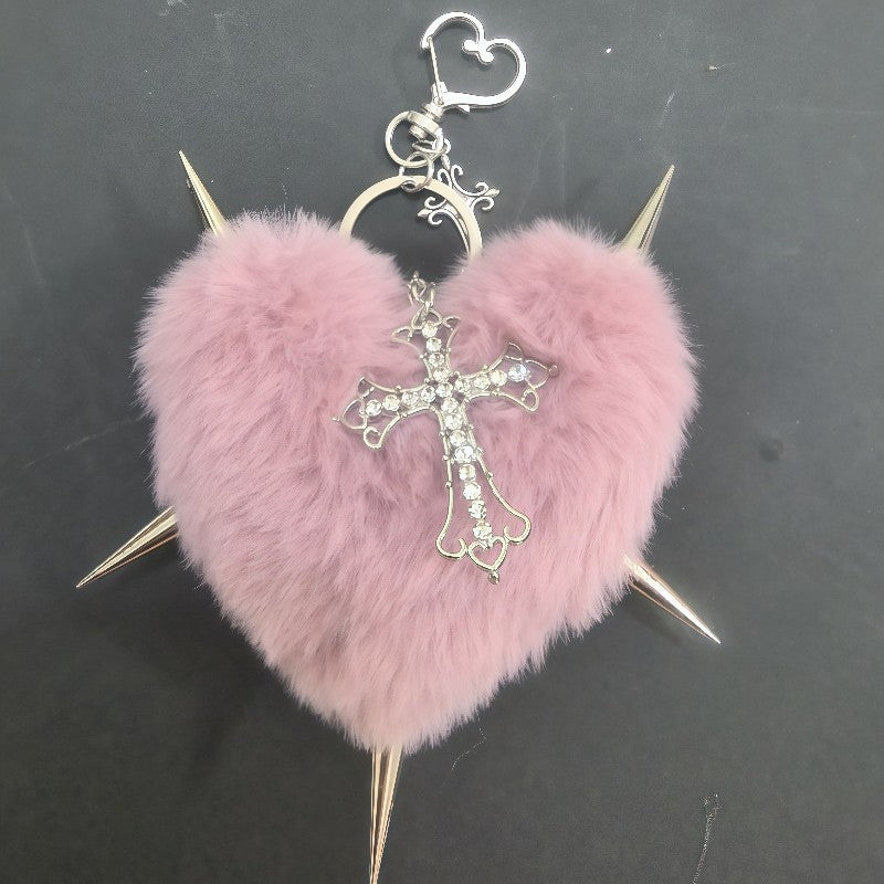 Punk Plush Heart Bag Charm