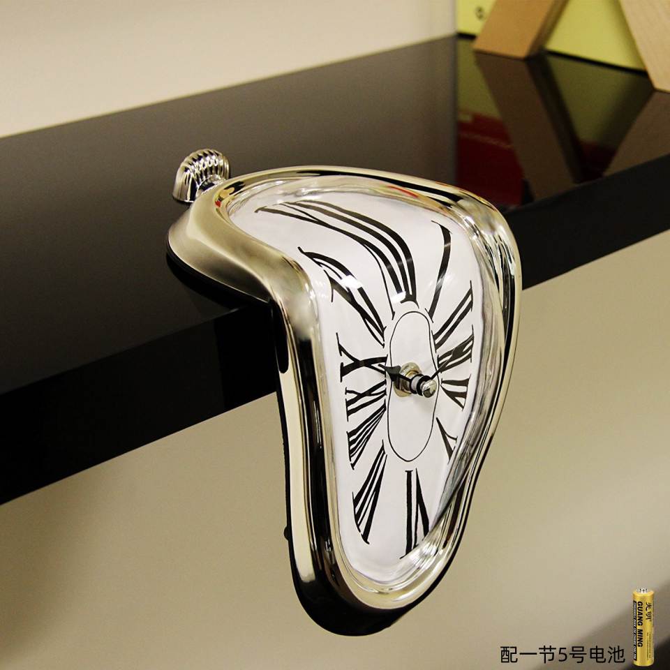 Melted Time- Wavy Roman Numeral Desk Clock