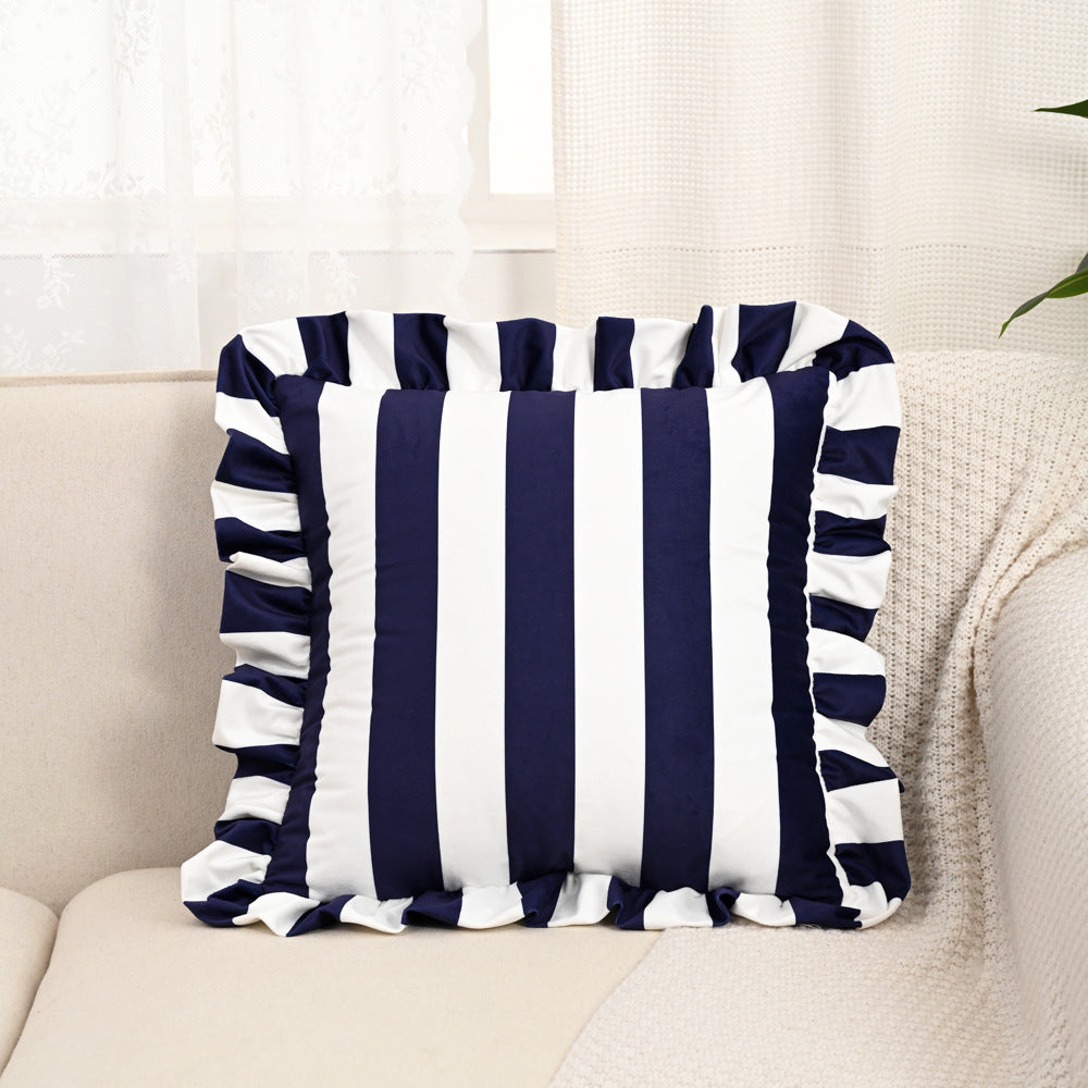 Y2k Ruffle Stripe Pillow Case