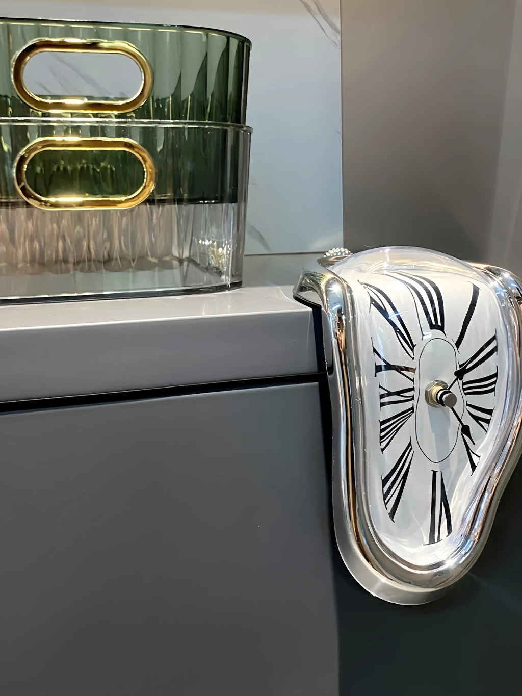 Melted Time- Wavy Roman Numeral Desk Clock
