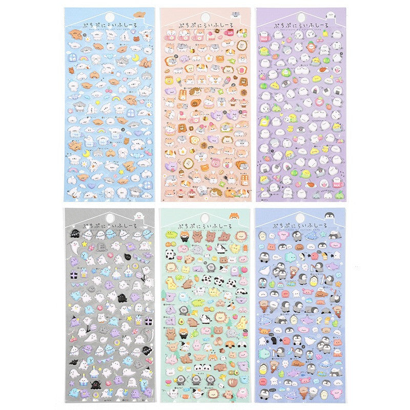3D Cute Cartoon Foam Animal Bubble Stickers