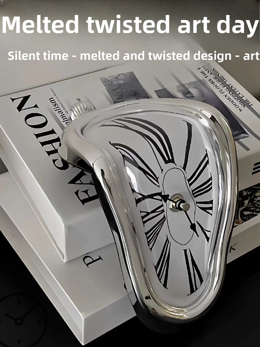 Melted Time- Wavy Roman Numeral Desk Clock