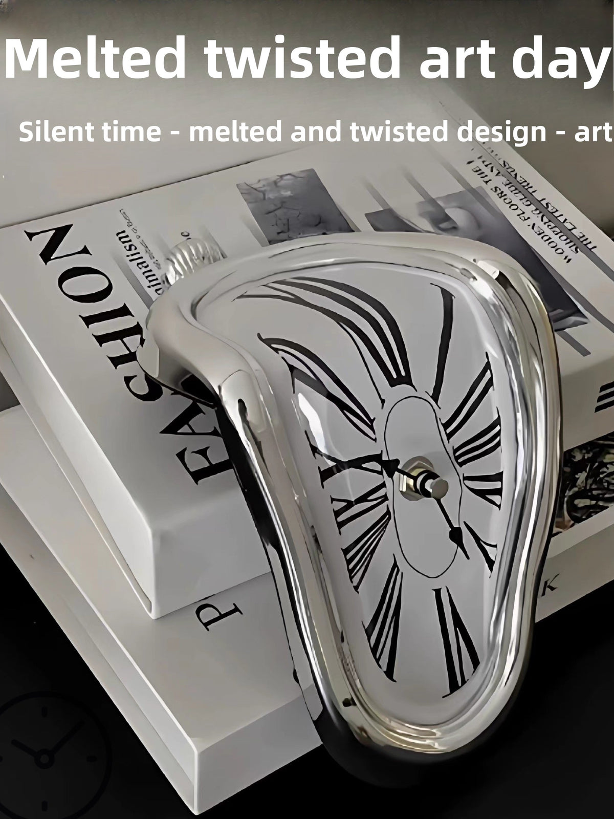 Melted Time- Wavy Roman Numeral Desk Clock
