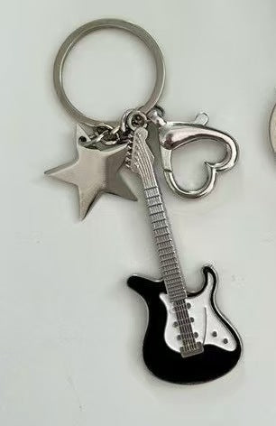 Y2K Bass Guitar Star Keychain