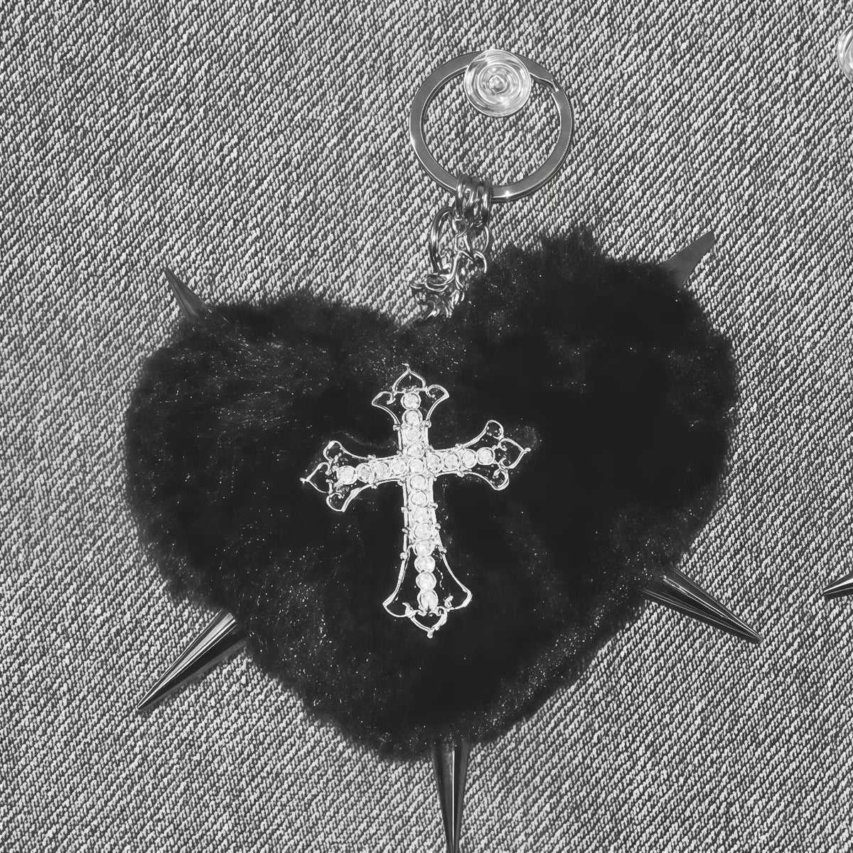 Punk Plush Heart Bag Charm