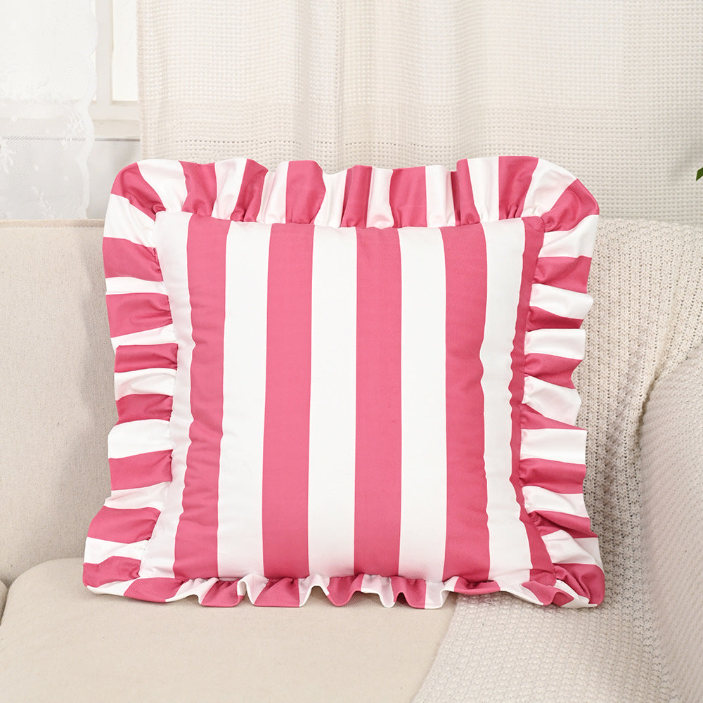 Y2k Ruffle Stripe Pillow Case